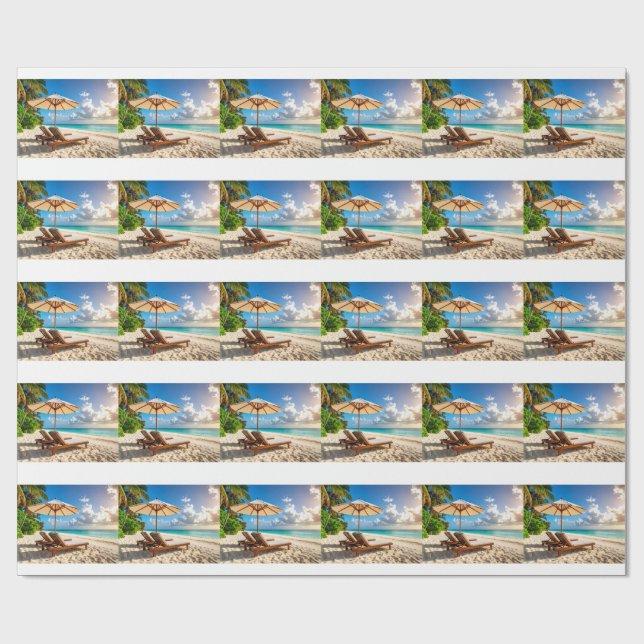Papel De Presente Praia incrível (Aberto)