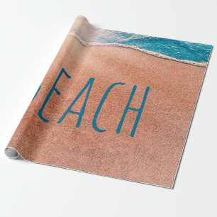 Papel De Presente Praia Sandy Shoreline Blue Ocean Wave Coaster
