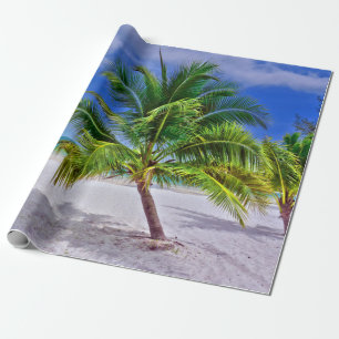 Papel De Presente Praia Tropical de Palm Tree Perfeita