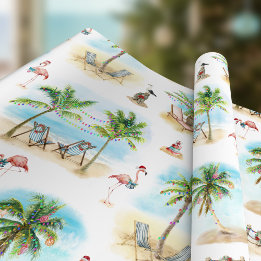 Papel De Presente Praia Tropical de Palmeiras de Natal