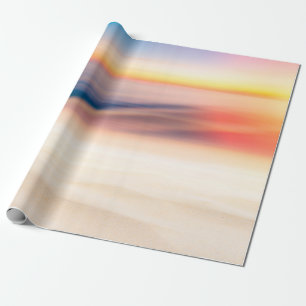 Papel De Presente Praia tropical do pôr do sol blur com luz do sol b