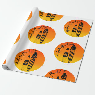 Papel De Presente Pranchas de Surf e Pôr do Sol de Huntington Beach