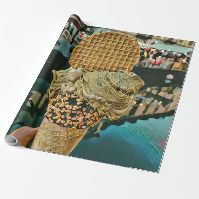 Papel De Presente Praspersas de sorvete de chocolate (Desenrolado)