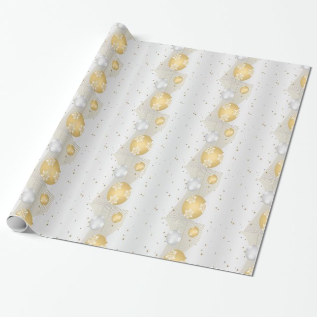 Papel De Presente Prata e Dourado (Desenrolado)
