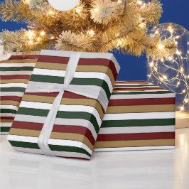 Papel De Presente Prata Vermelha Verde Dourada Natal E Banhas Branca