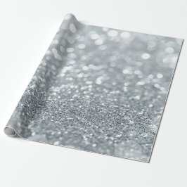 Papel De Presente Prateado Brilho Faísca Luzes Bokeh Glamour Chic