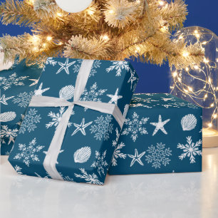 Papel De Presente Prateleiras e Flocos de neve