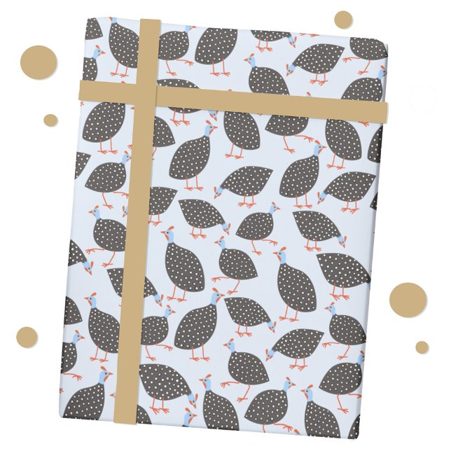 Papel De Presente Prato-do-pássaro-guineense (Fun Guinea Fowl farm bird gift wrapping paper roll)