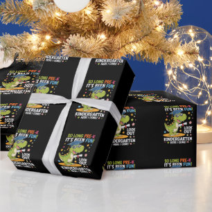 Papel De Presente Pré K Formando Jardim Infantil Dinossauro T Rex