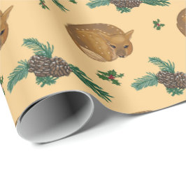 Papel De Presente Precioso cervatillo con ramas delicadas de bosque