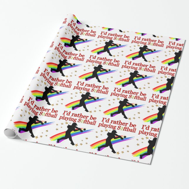 PAPEL DE PRESENTE PREFERENCIALMENTE A JOGAR SOFTBALL (Desenrolado)