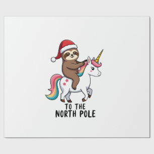 Papel De Presente Pregaça de Natal montando Unicórnio Camiseta engra