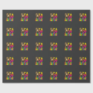 Papel De Presente Preguiça de aniversário de 50 anos fazendo dabbing