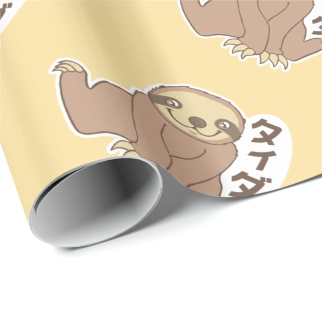 Papel De Presente Preguiça de Kawaii (Ponta do rolo)