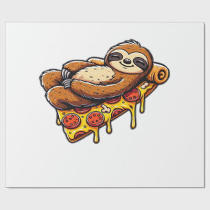 Papel De Presente Preguiça engraçada comendo Pizza, Camiseta Clássic