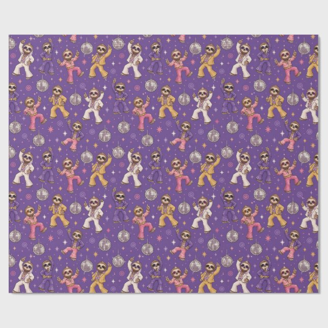 Papel De Presente Preguiças Disco (Aberto)