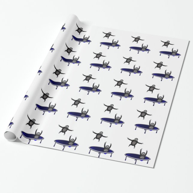 Papel De Presente preguiças trampolining (Desenrolado)