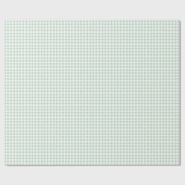 Papel De Presente Preppy Green Gingham  (Aberto)