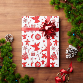 Papel De Presente PRESENES PERSONALIZADOS ANJOS FLocos de NEVE ÁRVOR