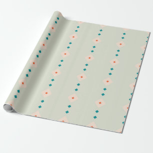 Papel De Presente Presente Azul com Padrão de Diamante Retro