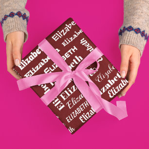 Papel De Presente Presente branco vermelho do marrom inicial