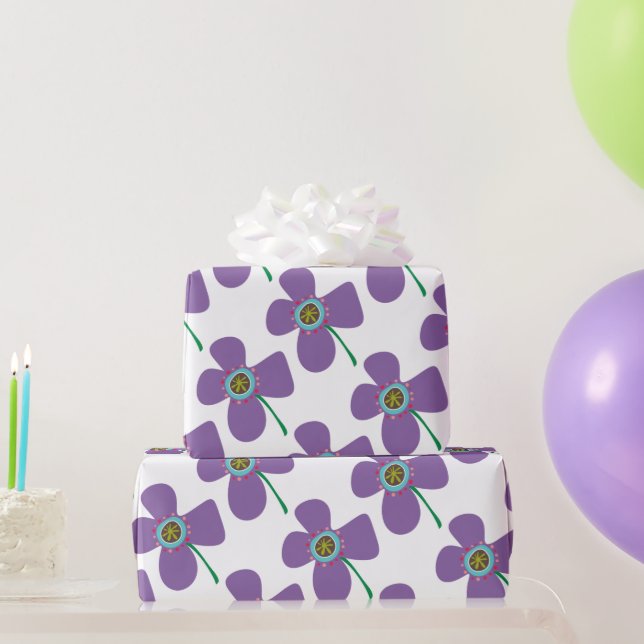 Papel De Presente Presente Caprichoso de Flor de Verão Margarida Rox (Presentes para festas)