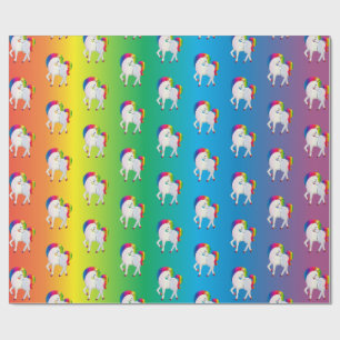 Papel De Presente Presente Colorido do Rainbow Unicorn