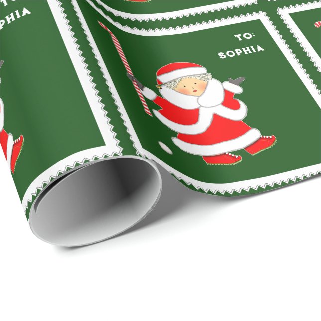 Papel De Presente Presente Criativo de Férias de Hockey (Ponta do rolo)