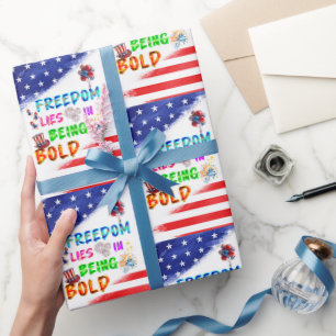 Papel De Presente Presente da Liberdade Está Em Ser Ousado