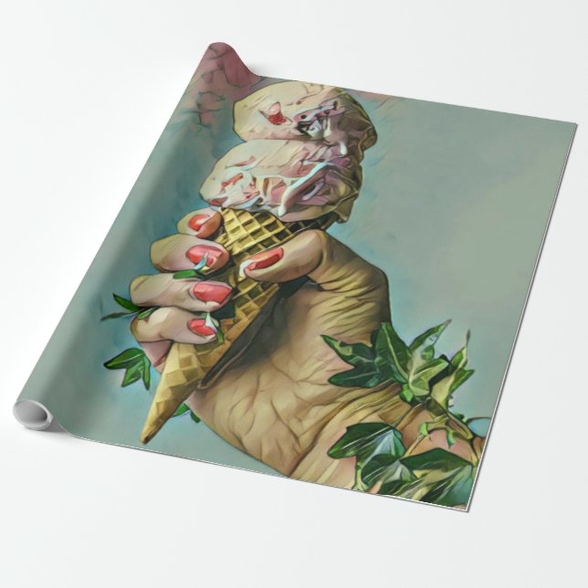 Papel De Presente presente de amante de sorvete (Desenrolado)