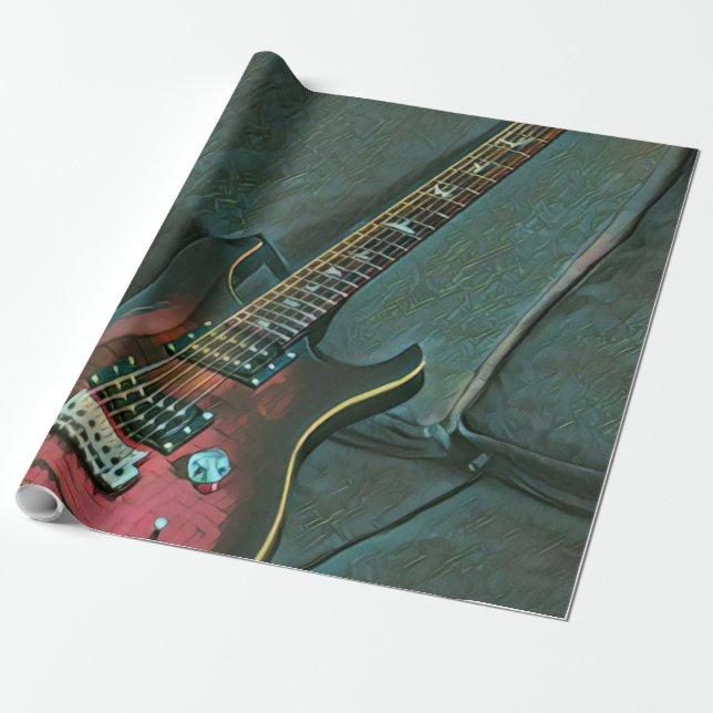 Papel De Presente presente de amantes de guitarra de músico (Desenrolado)