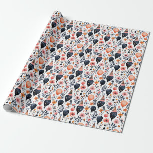 Papel De Presente Presente de aniversário Balão Whimsical e Flor