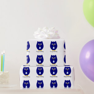 Papel De Presente Presente de Aniversário Blue Owl Design