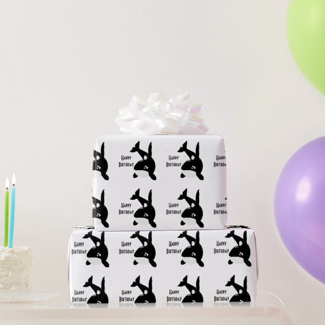 Papel De Presente Presente de Aniversário com Design de Baleia Assas (Presentes para festas)