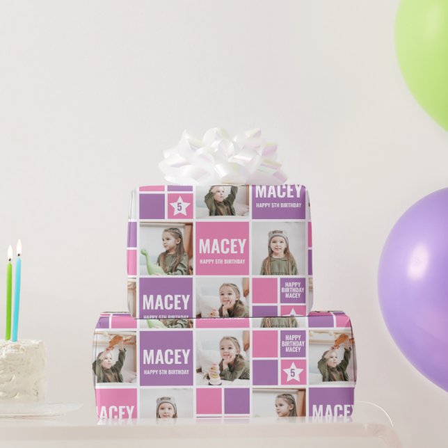 Papel De Presente Presente de Aniversário com Foto Personalizada (Presentes para festas)