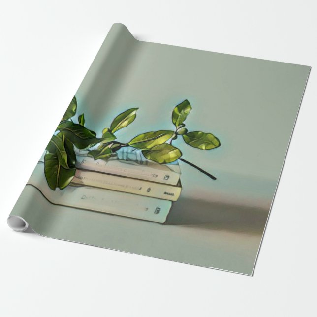 Papel De Presente presente de aniversário da biblioteca (Desenrolado)