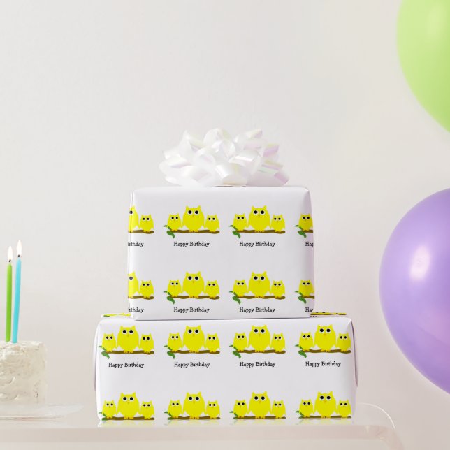 Papel De Presente Presente de Aniversário da Yellow Owls Design (Presentes para festas)