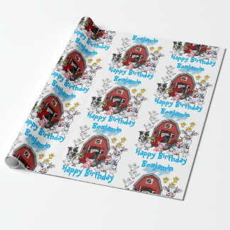 Papel De Presente Presente de aniversário de animais de criação de a