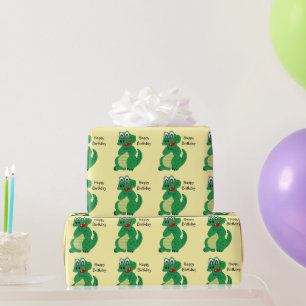 Papel De Presente Presente de aniversário de crocodilo de qualquer c