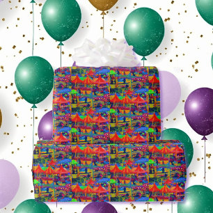 Papel De Presente Presente de Aniversário de Pintura Moderna de Abst