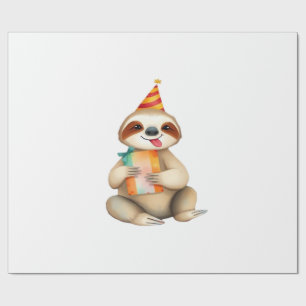 Papel De Presente Presente de aniversário de preguiça cute engraçado