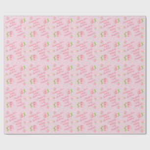 Papel De Presente Presente de ANIVERSÁRIO de Rosa de Aquarela pintad