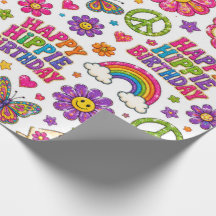Presente de Aniversário Feliz Hippie Colorido Meni