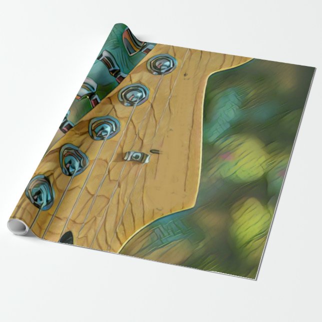 Papel De Presente presente de aniversário guitarrista (Desenrolado)