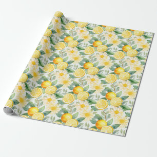 Papel De Presente Presente de aniversário Limão sem costura e marg