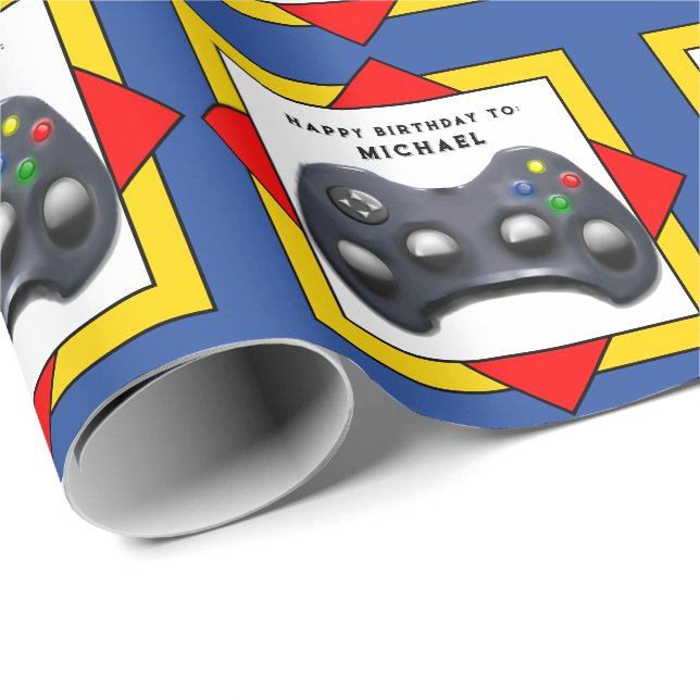 Papel De Presente Presente de Aniversário para Videogamer (Ponta do rolo)