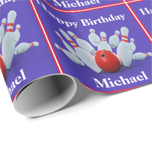 Papel De Presente Presente de Aniversário Personalizado da Boliche
