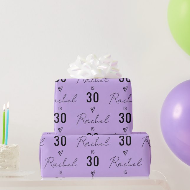 Papel De Presente Presente de Aniversário Personalizado Nome 10º 15º (Presentes para festas)