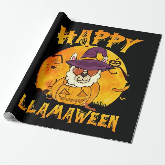 Papel De Presente Presente de aranha | Aranha-Bruxa de Llama Feliz (Desenrolado)