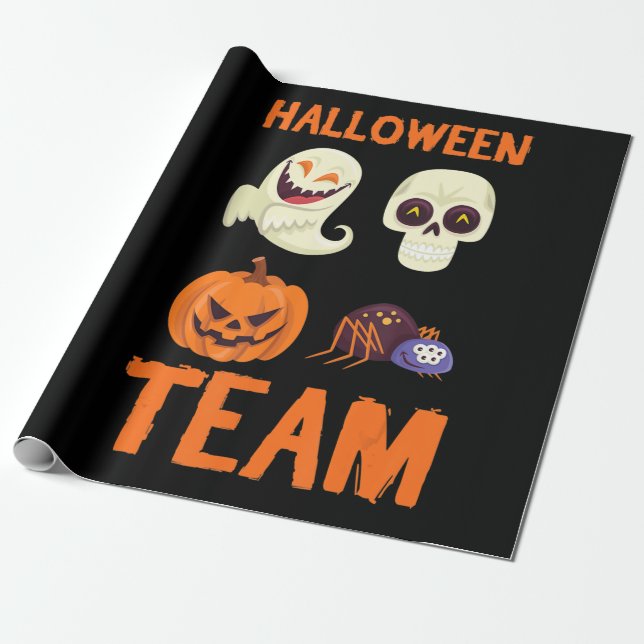 Papel De Presente Presente de aranha | Equipe de Halloween Pumpkin G (Desenrolado)